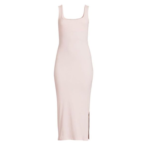 SKIN Isha Pima Cotton Blend Midi Sheath Dress in Pink NWT Size 2/Medium - Picture 1 of 11